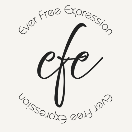 'efe' in handwritten style with the words ever free expression in small curved text above and below the letters 'efe'